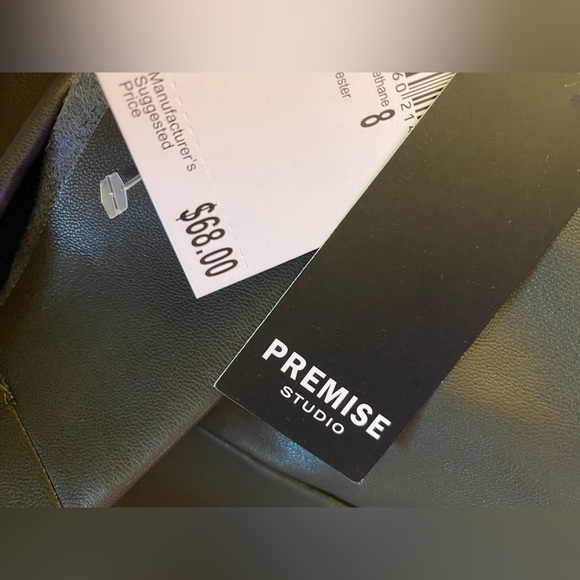 Premise Studio Faux Leather Dark (Chocolate) Brown Skirt Size 8 NWT - Picture 4 of 5